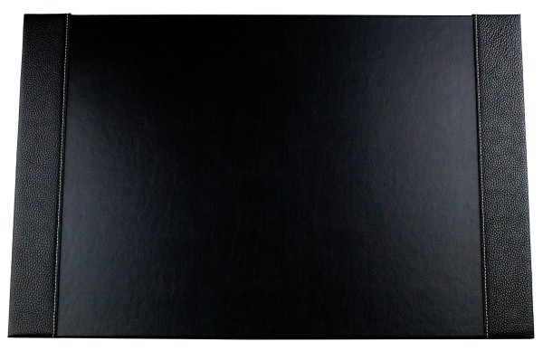 Schreibunterlage mit 2 Seitenleisten PREMIUM LEDER SOFT GRAIN schwarz (genarbt)