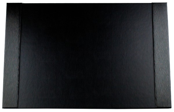 Schreibunterlage mit 2 Seitenleisten PREMIUM LEDER MANHATTAN schwarz mit Paglia Narbung